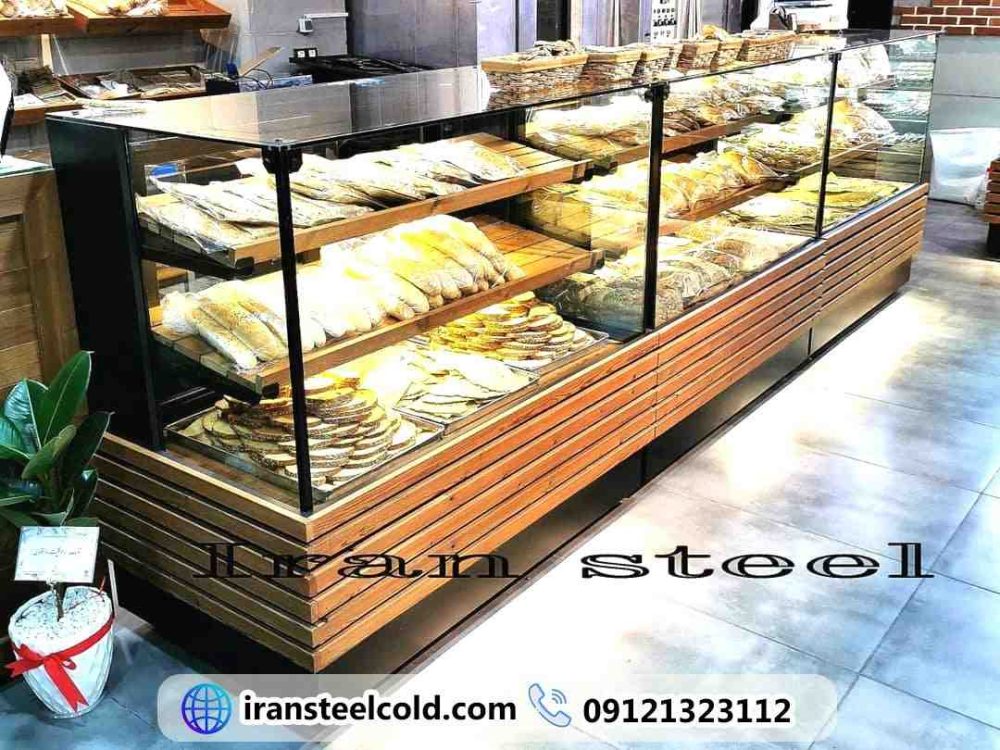 shirini-rambaba-iransteelcold ویترین نان فانتزی شیرینی فروشی
